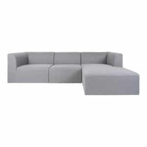 Alba Lounge Sofa i lysegrå - højrevendt 160/90x272xH67 cm