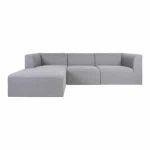 Alba Lounge Sofa i lysegrå - venstrevendt 160/90x272xH67 cm