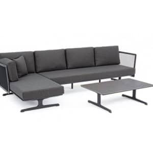 Loungesæt i aluminium og akryl 226 x 179 cm - Charcoal/Mørkegrå
