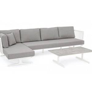 Loungesæt i aluminium og akryl 226 x 179 cm - Hvid/Grå
