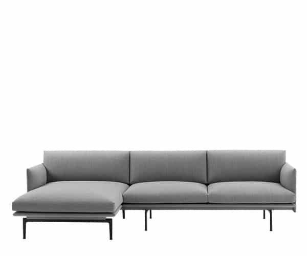 Muuto Outline Sofa Chaise Lounge - Fjord 151 Stof