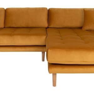 Lido Lounge Sofa m. højrevendt chaise - Sennepsgul Velour