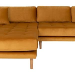 Lido Lounge Sofa m. venstrevendt chaise - Sennepsgul Velour