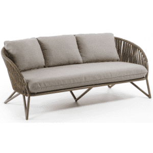 BRANZIE loungesofa i aluminium og reb B180 cm - Brun/Grå