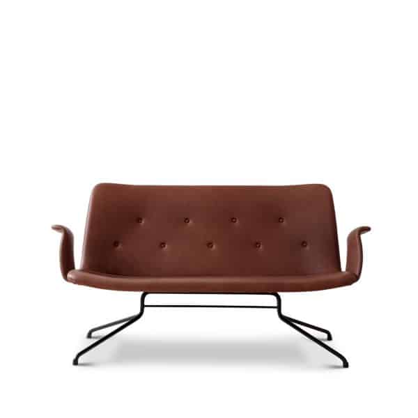 Bent Hansen | Primum sofa, Design Læder - Davos brown , Stelfarve Børstet rustfrit stål