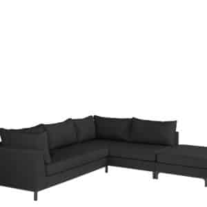 Exotan Sicilie Outdoor sofa - black - højrevendt