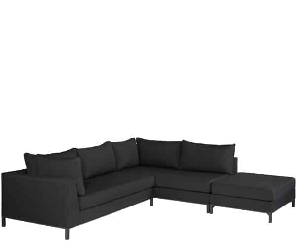 Exotan Sicilie Outdoor sofa - black - højrevendt