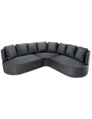Barts udendørs hjørne loungesofa i vandafvisende polyester B262 x D262 cm - Mørkegrå