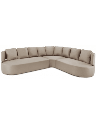 Barts udendørs hjørnevendt hjørne loungesofa i vandafvisende polyester B310 x D262 cm - Beige