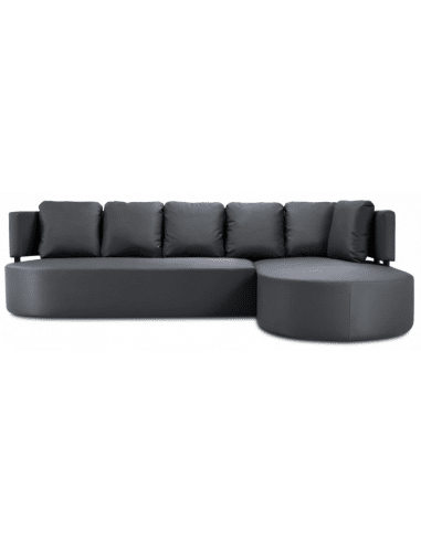 Barts udendørs højrevendt loungesofa i vandafvisende polyester B293 x D190 cm - Mørkegrå