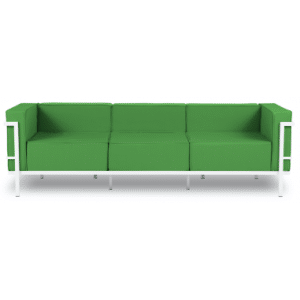 Cannes udendørs loungesofa i stål og polyester B230 x D70 cm - Hvid/Grøn