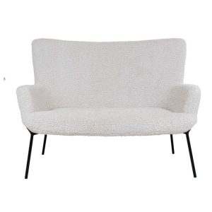 Sofa i fluffy stof og sorte ben - creme, House Nordic, new