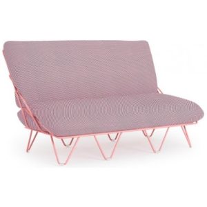 Diabla Valentina loungesofa i stål og tekstil 136 x 85 cm - Pink/Hexagon pink