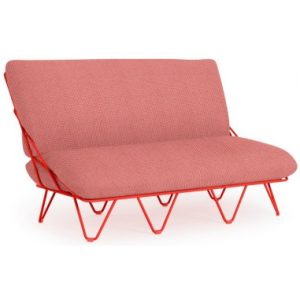 Diabla Valentina loungesofa i stål og tekstil 136 x 85 cm - Rød/Domino Craps rød meleret