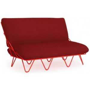 Diabla Valentina loungesofa i stål og tekstil 136 x 85 cm - Rød/Hexagon rød