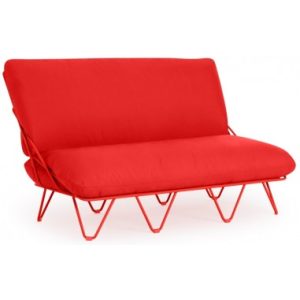 Diabla Valentina loungesofa i stål og tekstil 136 x 85 cm - Rød/Rød