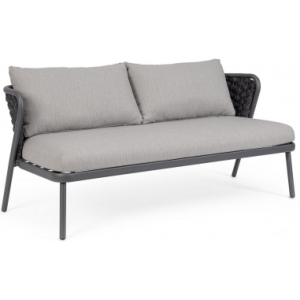 Harlow loungesofa i aluminium og olefin B165 cm - Charcoal/Mørkegrå