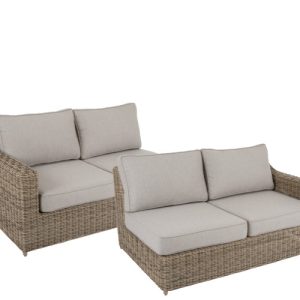 Brafab Glendon endestykkemodul - 2 stk - rustik polyrattan / beige - 151 + 151