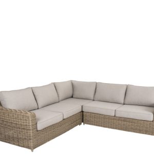 Brafab Glendon hjørnesofa - rustik polyrattan / beige - 253x253