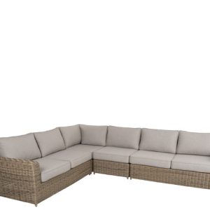 Brafab Glendon hjørnesofa - rustik polyrattan / beige - 323x253