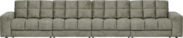 Second Date, 4-personers sofa, frost, H78x99x406 cm, velour