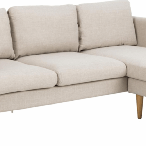 2-personers sofa med chaiselong Signature Meliane - Basel stof beige - lounge sofa med pocket-fjedre