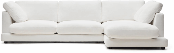 Chaiselong Sofa Kave Home Gala 4-personers - Hvid Rustik Lounge, Højrevendt, 300x193x87 cm