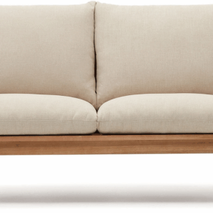 Udendørs 2-personers lounge sofa Kave Home Sacaleta FSC-eukalyptustræ 142x82 cm vintage rustik