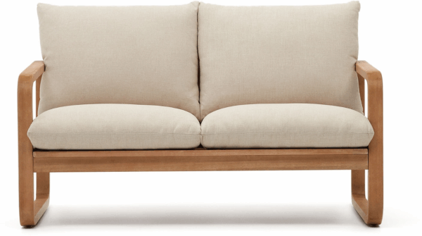 Udendørs 2-personers lounge sofa Kave Home Sacaleta FSC-eukalyptustræ 142x82 cm vintage rustik