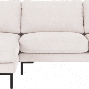 Chaiselongsofa lounge sofa Rowico Corwin venstrevendt 270x160x83 cm Greg 1 white polyester med sort metalstel